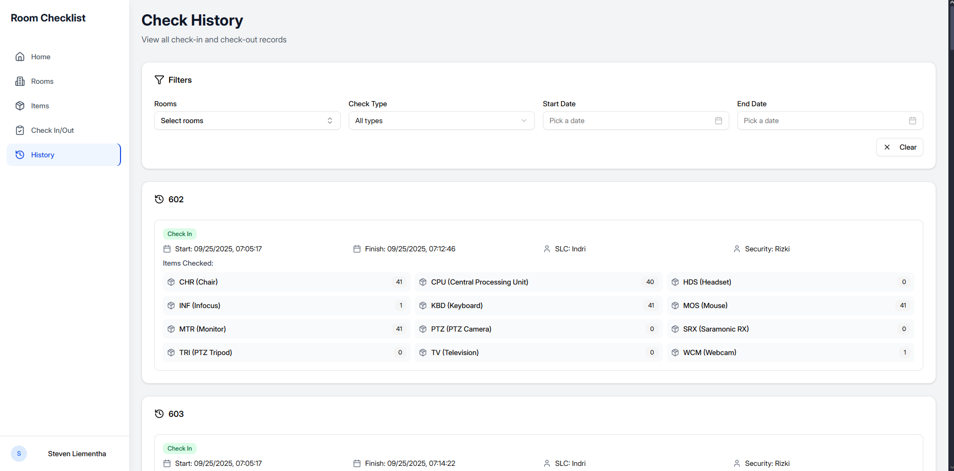 Room Checklist Manager – Facility Management System