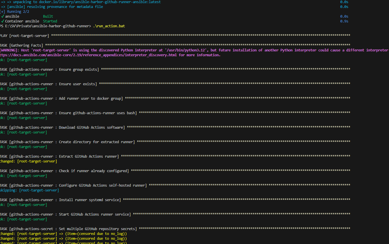 DevOps — Harbor & GitHub Actions Runner with Ansible